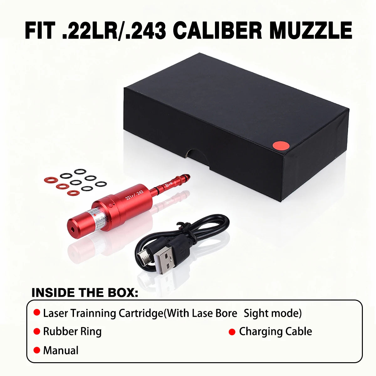 9mm 38SPL 22LR 12GA CAL177 7mm 6.5mm Training Bullet Bore Sight Voice Controlled Laser Dual-purpose for Training and Calibration