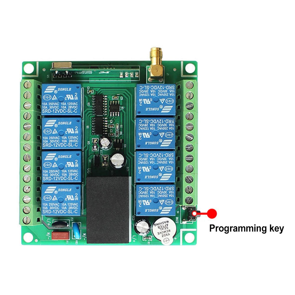 6/8CH Wireless Remote Control Switch AC 220V 100V-265V 10A Relay 6/8 Channels 433MHz Industrial Controller Receiver Transmitter