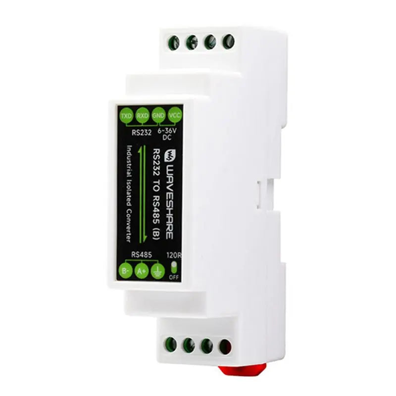 2X Waveshare Industrial Rail Type RS232 To RS485 Converter 300-115200Bps Active Digital Isolation Wide Voltage