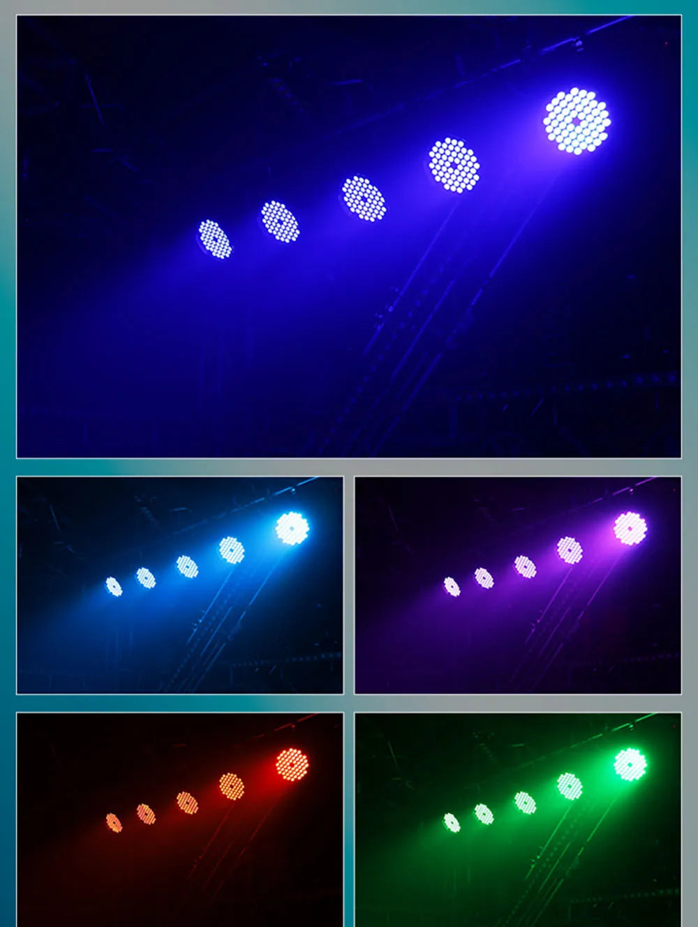 8PCS 60LED Par Light RGB Stage Light DMX512 Sound-Activated DJ Disco Light Wedding Festival Bar Atmosphere Light Audience Light