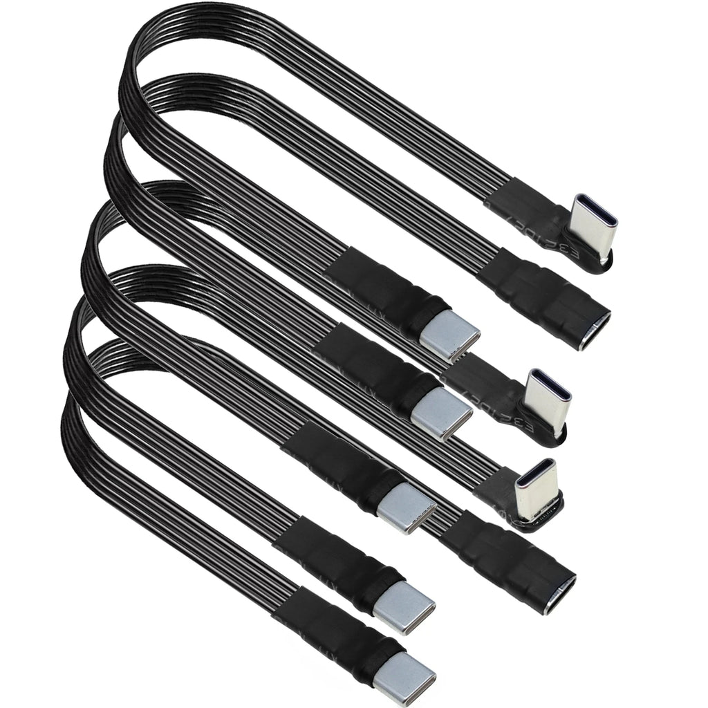 5CM 10CM 30CM USB 2.0 Type-C Flat Cable Extension FPC Cable USB 2.0 USB-C 90° Up/Down Angled Plug 5CM-1M