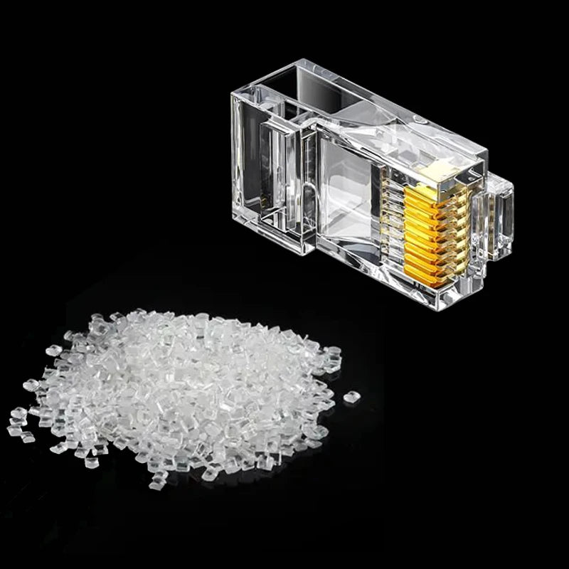 COMNEN 1-100pcs RJ45 Cat6/6a Pass Through Connectors Strain Relief Boots EZ to Crimp Modular Plug Connector Cable Plug Covers
