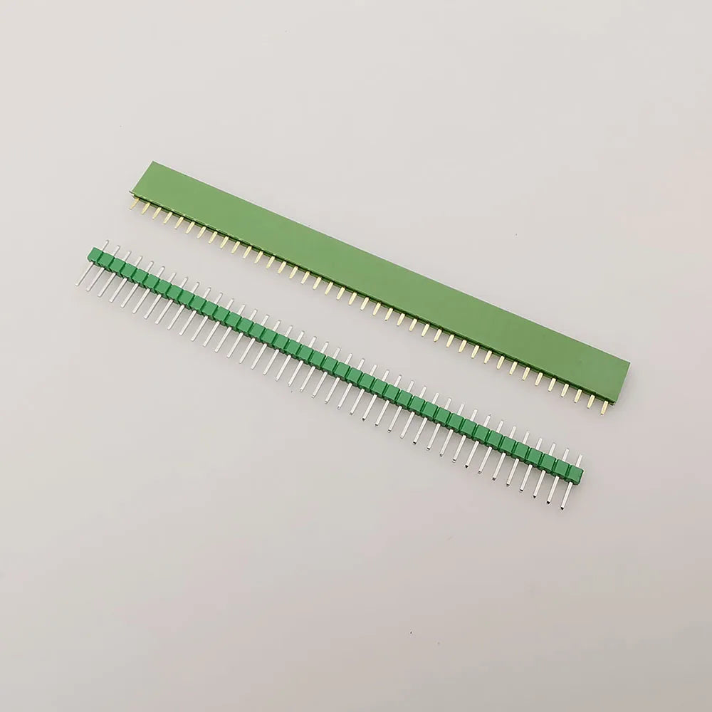 10Pair Single Row Pin Female Header Socket Pitch 2.54mm 40 Pins Connector 1x40P DIP Male Plug Header PCB Board Strip for Arduino