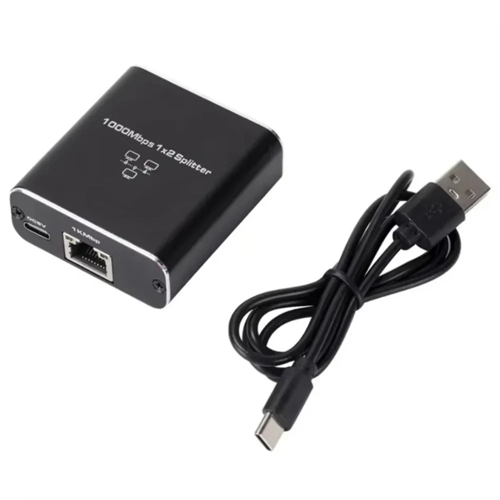 1 to 2 1000M Rj45 Splitter Gigabit Ethernet Adapter Internet Network Cable Extender Rj45 Connector for PC TV Box Router Sharer