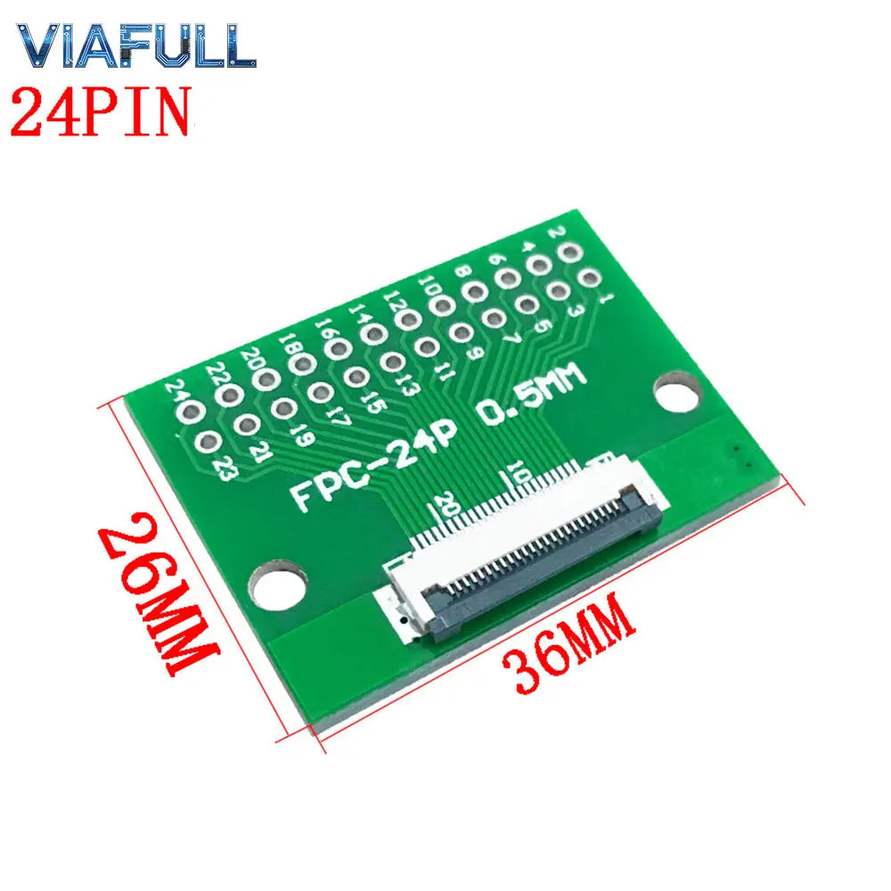 FC/FPC 6-80P to 2.54mm DIP Adapter Board 0.5mm Pitch Flexible Flat Cable Breakout PCB Soldered FR4 Double-Sided Converter Module