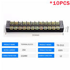 10PCS 600V 15A Barrier Strip Terminal Block Wire Connector TB-1503 TB1504 TB1505 TB1506 TB-1510 TB-1512 TB-2503-2504-2506-2508