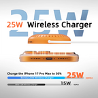 Bonola Magentic Wirelesss Charger for iPhone 17 Pro Max/17Pro 25W Fast Wireless Charging Portable Magnetic Charger for AirPods