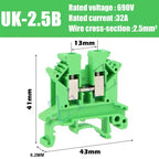 10Pcs UK 2.5 Terminal Block UK2.5B Screw Connection Connect Strip 2.5B 2.5mm² Cable Electrical Din Rail Wire Connector ZiiZ