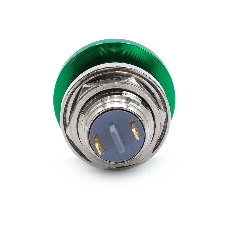 Metal Push Button Switch 12mm Waterproof Momentary Self Reset without Fixation Mushroom Head Switch Oxidation Green 1A 1NO 2pins