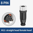 M12 Waterproof IP67 Aviation Plug Socket 4 5 8 Pin Hole Needle Male Curved Straight Screw Solderless Power Connector PG7 Charger