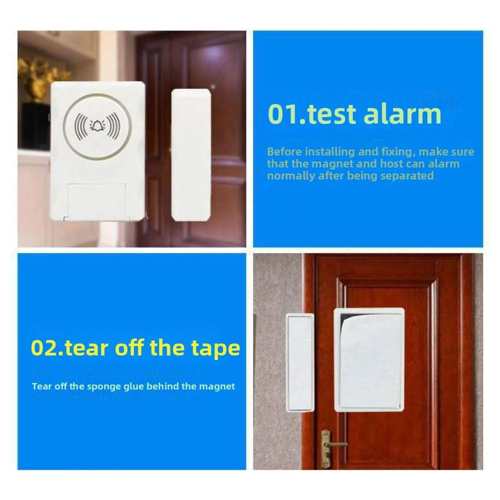 Door Window Alarm 120dB Loud Magnetic Sensor  Home Office Security Easy Install Anti Theft Alert  Drawers  Cabinets