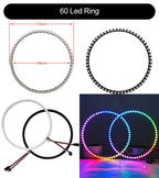 DC5V WS2812B DIY LED Ring 8 to 241 Pixels 5050 RGB Individually Addressable WS2812 Round Modules With 17Keys Music RF Controller