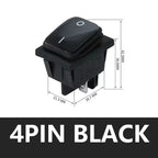 2Pcs KCD4 IP67 Waterproof 4Pin Rocker Switch Auto Boat Marine DPDT 12V/220V Heavy Duty Push Button Switch with LED Light