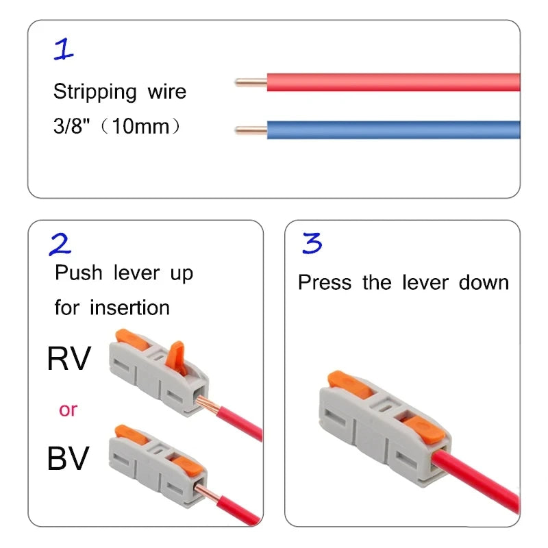 Mini Fast Wire Connector 1Pin 2Pin 3Pin Spliceable Hard Wire Direct Insertion Multi Input And Multi Output Fast Wiring Terminal
