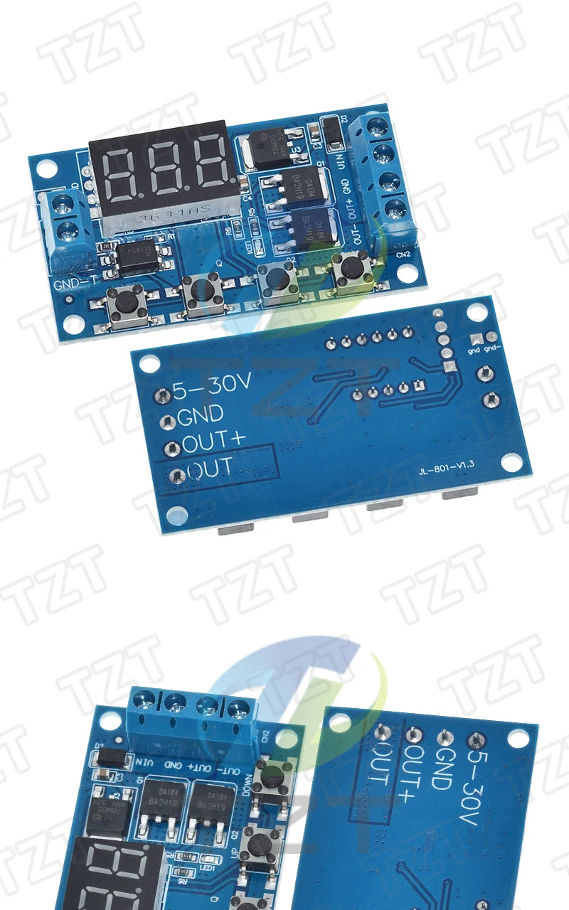 1/3PCS DC 12V 24V Dual MOS LED Digital Time Delay Relay Trigger Cycle Timer Delay Switch Circuit Board Timing Control Module DIY