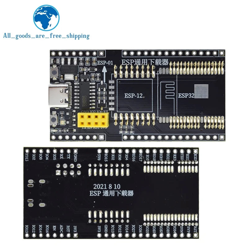 TZT ESP8266 ESP32 Development Board Test Programmer Socket Downloader for ESP-01 ESP01S ESP12 ESP32 Adapter CH340