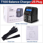 SKYRC T100 AC Lipo Battery Balance Charger Dual 5A 2X50W for 2-4S NiMH / NiCd / LiPo / LiFe / Lilon / LiHV  RC Car Charger