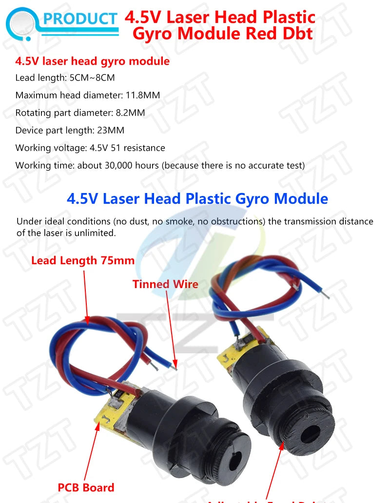TZT 650nm 5mW 6MM 9MM 12MM Red Point / Line / Cross Laser Module Head Glass Lens Focusable Focus Adjustable Laser Head