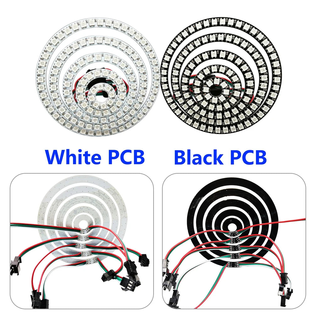 DC5V WS2812B DIY Led Ring Individually Addressable WS2812 IC Built-in 5050 RGB Round Modules Circle Arduino Light 8 To 148 Pixel
