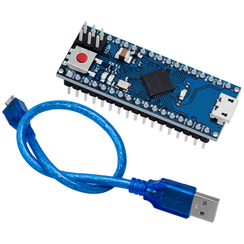 Compact 5V 16MHz ATmega32U4 Micro R3 Module - Nano-Compatible Replacement MCU Board for Arduino Pro Mini