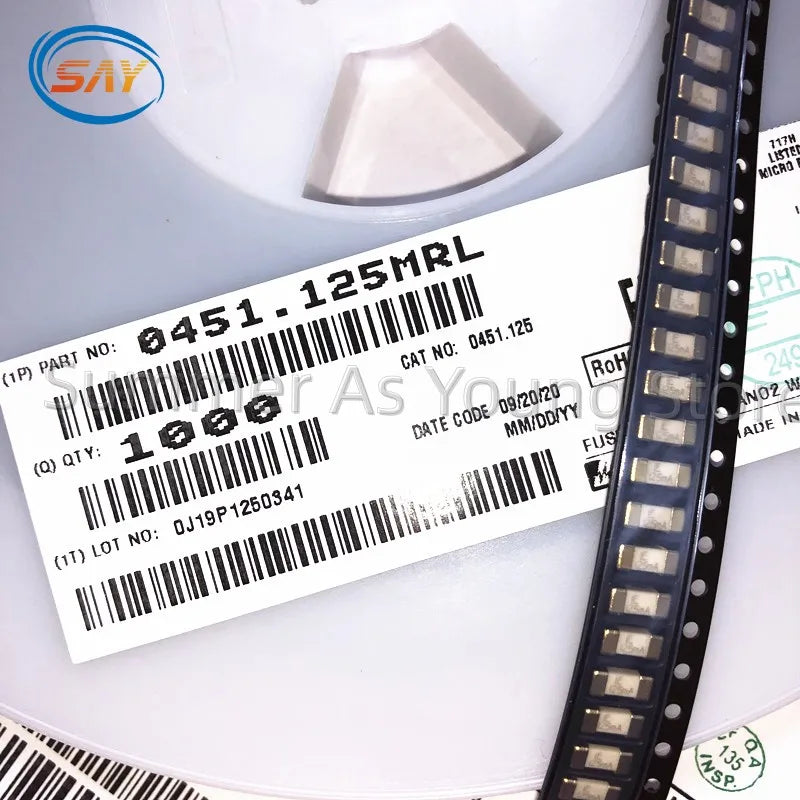 Gold 1808 10PCS 125V 250V AC 0451 SMD Fast Blow Fuse 0.5A 500mA 1A 2A 3A 4A 5A 6.3A 8A 10A 12A 15A  750MA 2410 Ultra-rapid
