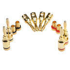 20/8Pcs 24k Gold-Plated Banana Plugs 4mm Audio Speaker Connectors for Musical Cables & Speaker Jacks Durable Pin Plugs