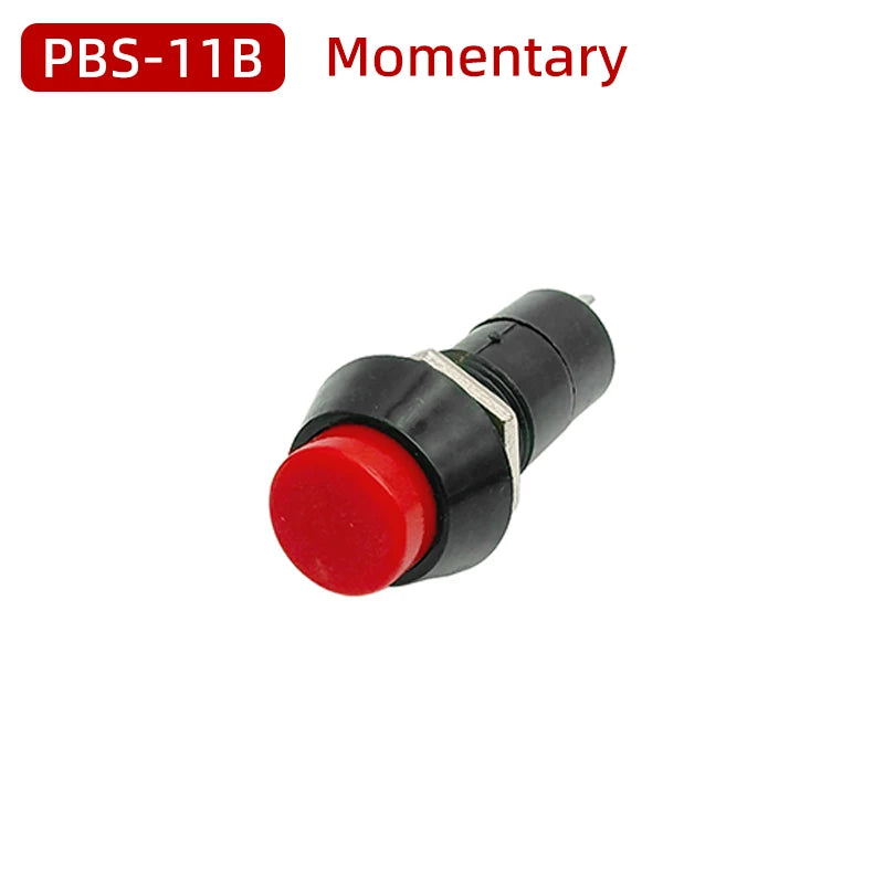 PBS-11A Self-locking Latching Switches 12mm PBS-11B Self-Reset Momentary Switches 2Pins 12mm Push Button Switch with Wire 20cm