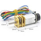 GA12 N20 Encoder DC 6V Mini Micro Metal Gear DC Motor Gearwheel High Torque 15 25 50 70 100 150 300 500 1500RPM 7PPR Hall Sensor