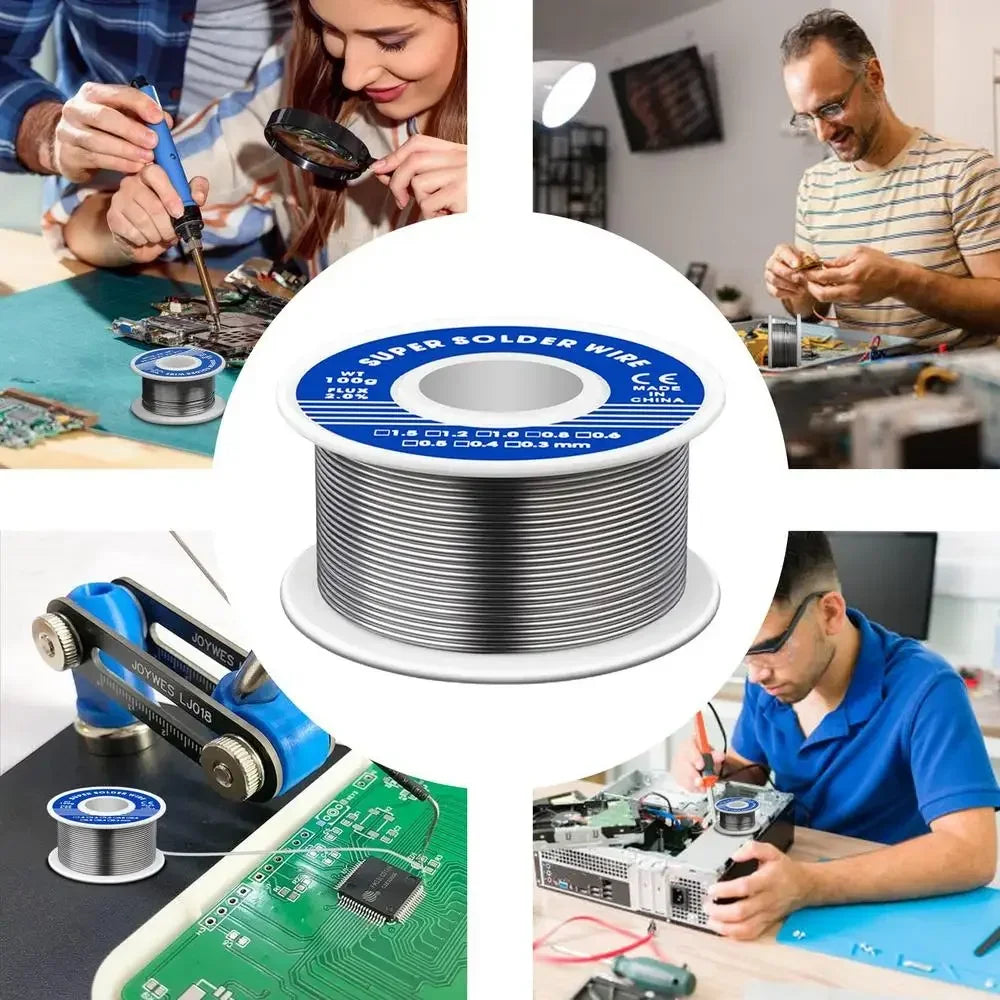 0.8/1.0mm 100g/200/500g Electronic Soldering Tin Wire Tin Melt Rosin Core Solder Soldering Wire Roll FLUX2.0% Low Temperature