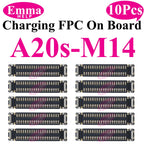 10pcs USB Charger Charging Port On Board FPC Connector For Samsung A10 A20s A50s A30s 40 A70 A10s M12 M14 M15 M16 Plug 78 Pin