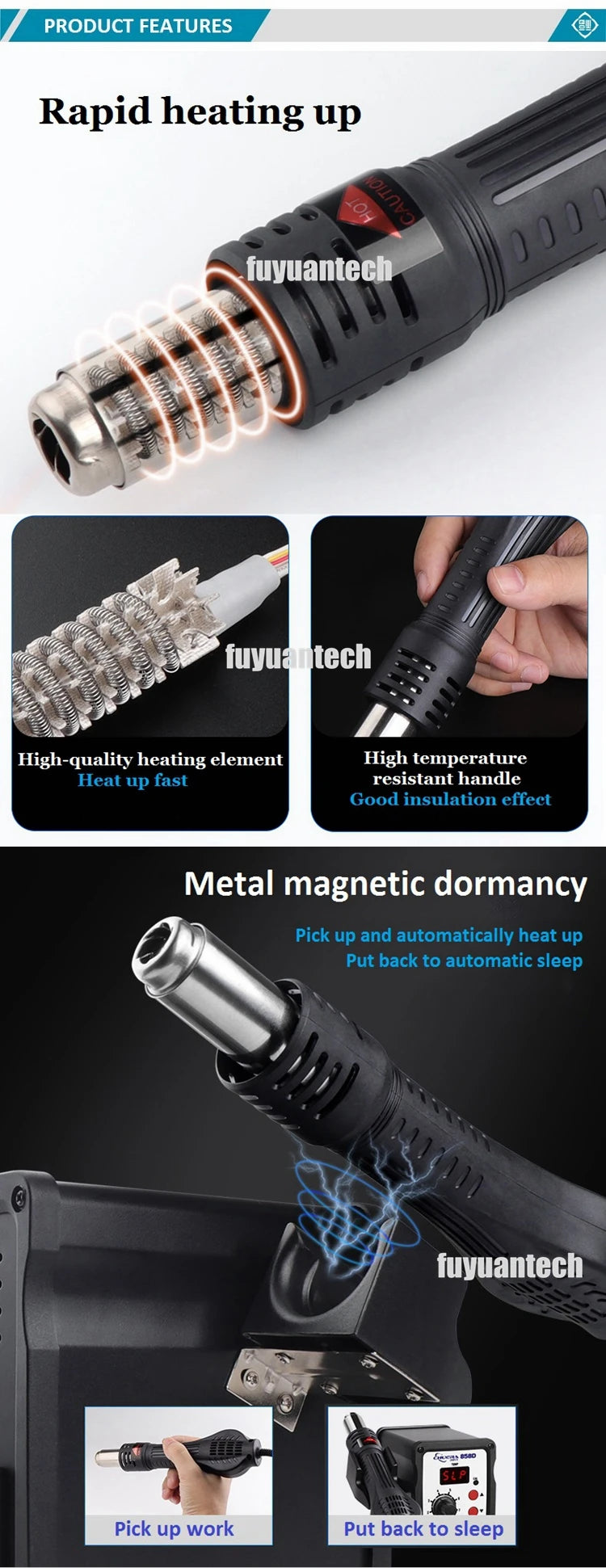 858D Led Digital 700w Heat Gun Welding Repair Tool Hot Air Gun Micro Rework Soldering Station