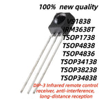 5Uds 100% new TSOP1738 IRM3638T IRM3638 VS1838 TSOP4836 TSOP38238 IR 38238 P38238 OP38238 TSOP34138 TSOP34838 TSOP4838DIP-3
