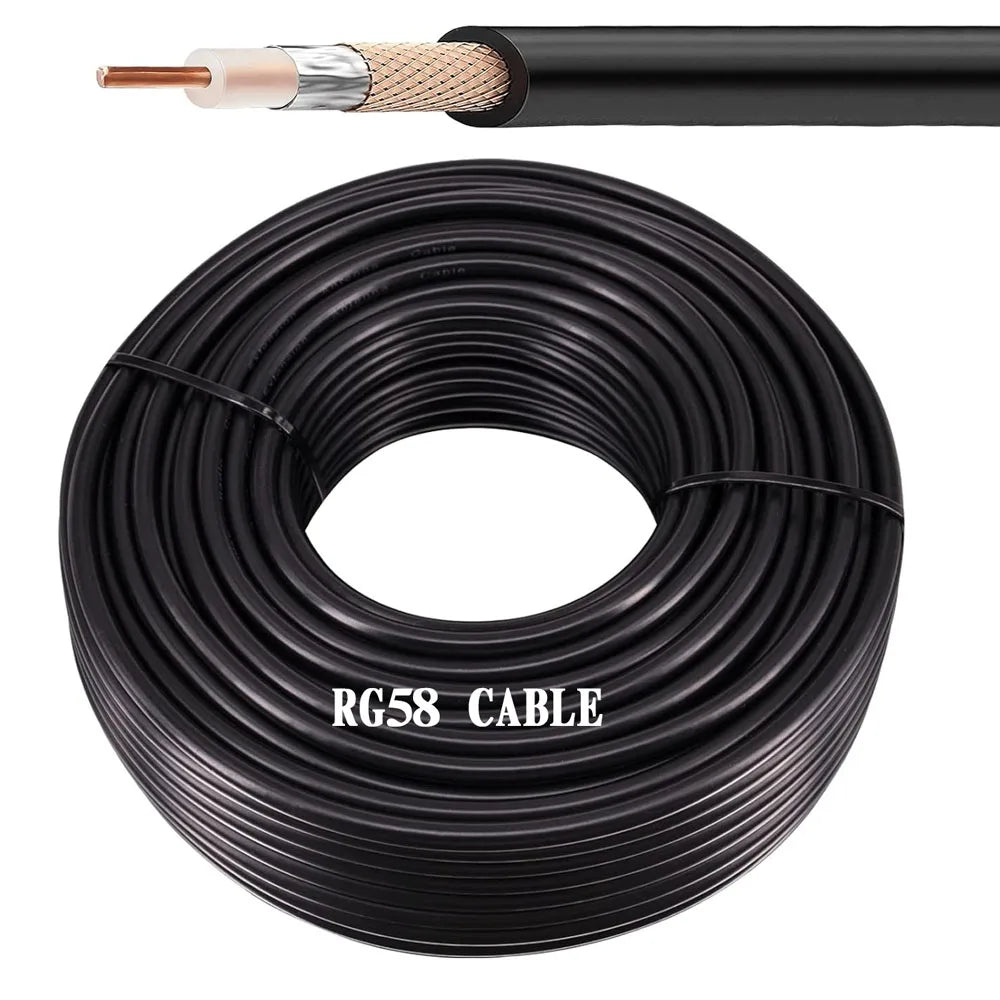RG58 50-3 Coaxial Cable Bare Copper Low Loss 50 Ohm RF Coaxial Cable Pigtail RF Wire Connector For Antenna SMA BNC N UHF TNC