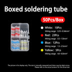 50-500Pcs Boxed Solder Seal Wire Connectors Kit 3:1 Heat Shrink Butt Connectors Waterproof Insulated Electrical Terminals