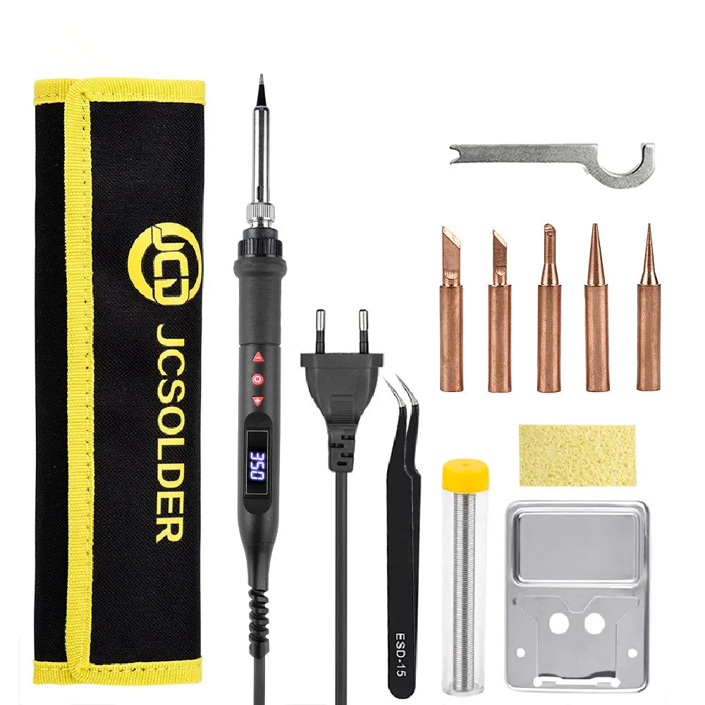 JCD 908U Soldering Iron Kit LCD Display 80W Intelligent Switch Adjustable Temperature Portable Soldering Iron 220V/110V Welding