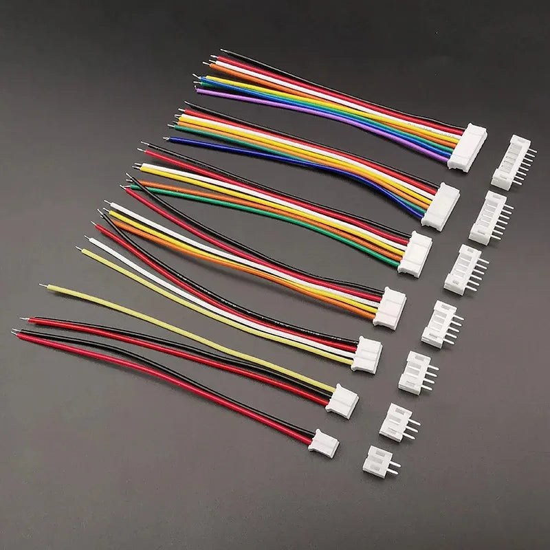 5Sets Micro JST PH2.0 2.0mm 2/3/4/5/6/7/8Pin Male and Female Plug Wire Cable Connector Socket  Length 10CM 20CM 26AWG