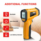 TS600 Infrared Thermometer Digital Temperature Gun Laser Non-contact Temp Reader IR Temperature Sensor Adjustable Emissivity