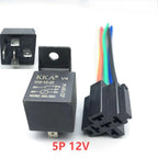 Waterproof Automotive Relay 12V 24V 4PIN 5Pin 40A with Black Red Copper Terminal Car Auto Relay Socket SPDT Harness Cable