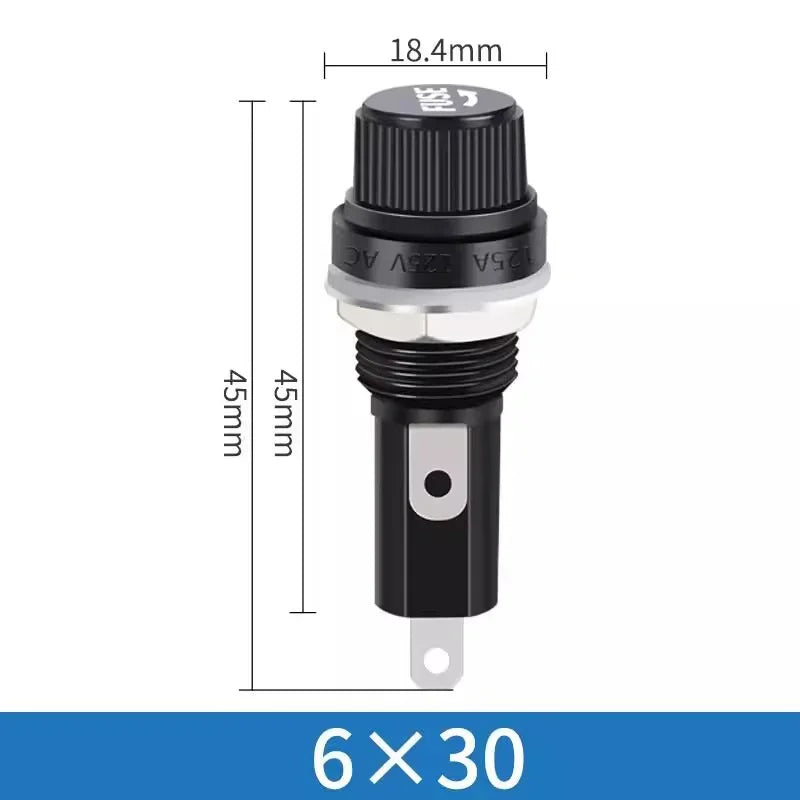 5/20/100PCS 5*20mm 6*30mm Glass Fuse Holders Insurance Tube Socket Fuse Holder For Insurance Panel Mount Fuse Holder 5x20 6x30