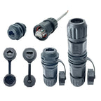 Waterproof RJ45 Ethernet Connector M21 RJ45 Communication Socket Through Wall Installation 8P8C Straight Through Network Plug