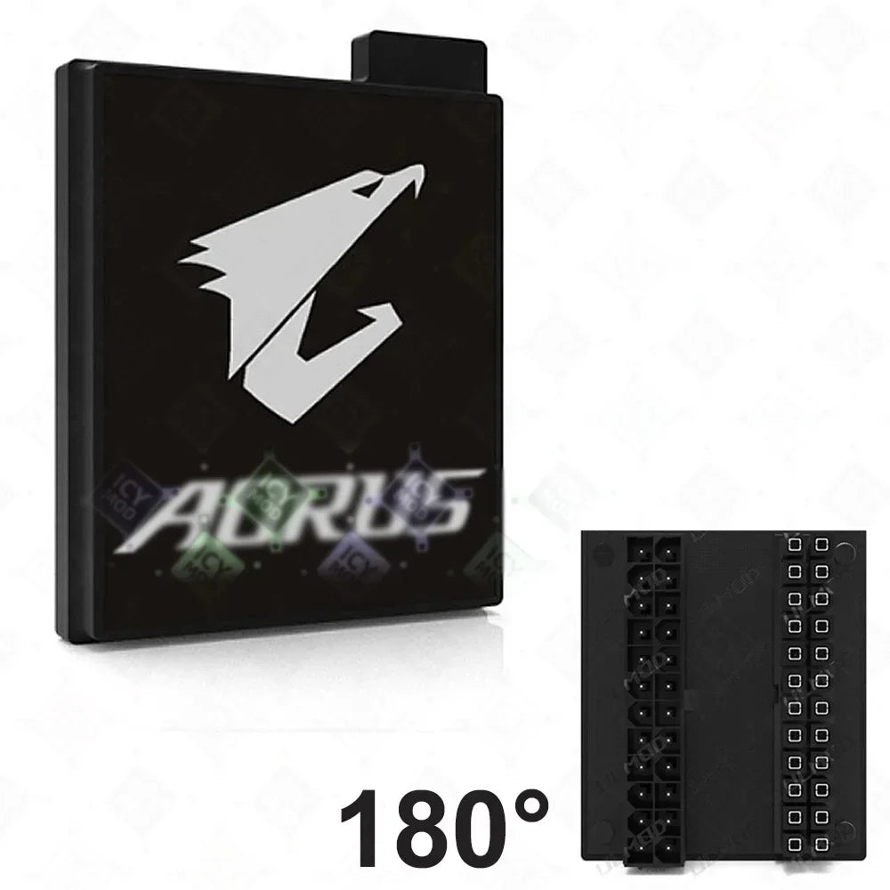 Motherboard 24PIN Custom Image Converter Lighting Power Supply 24P To 90/180 Degree MOBO Adapter Connector Steering Head MOD