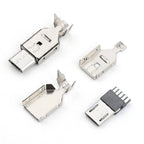 5pcs/lot Micro USB 4pin 5PIN Male Connector Plug Metal Shell Welding Wire Data OTG Line Interface DIY Data Cable Plug