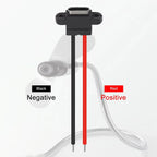 Waterproof USB3.1 Type C Female Panel Mount Socket 2Pin 3A High Current Fast Charging Welding Connector with Rubber O Ring Seal