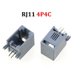 Cltgxdd 10pcs RJ11 RJ12 RJ45 Telephone Socket Curved Pin 4P4C 6P6C 8P8C Female Jack PCB Connector