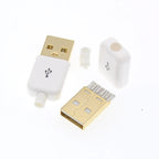 4/10pcs Gold-plating USB 2.0 4-Pin Male Connector Plug White/Black DIY Data Cable Soldering Interface USB Replacement Parts