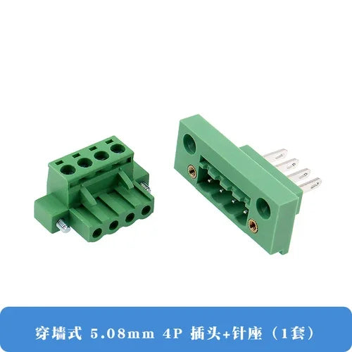 Pluggable Through-Wall Green Terminal Block 2EDGWB-5.08MM With Screw Fixed Panel 2P3P4P-12P