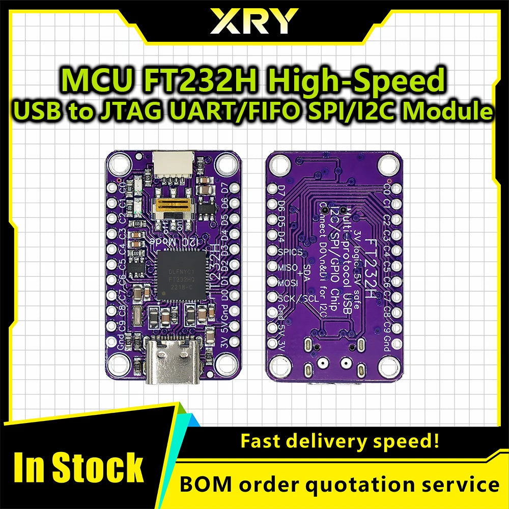 XRY MCU FT232H High-Speed Multi-Function USB to JTAG UART/FIFO SPI/I2C Module