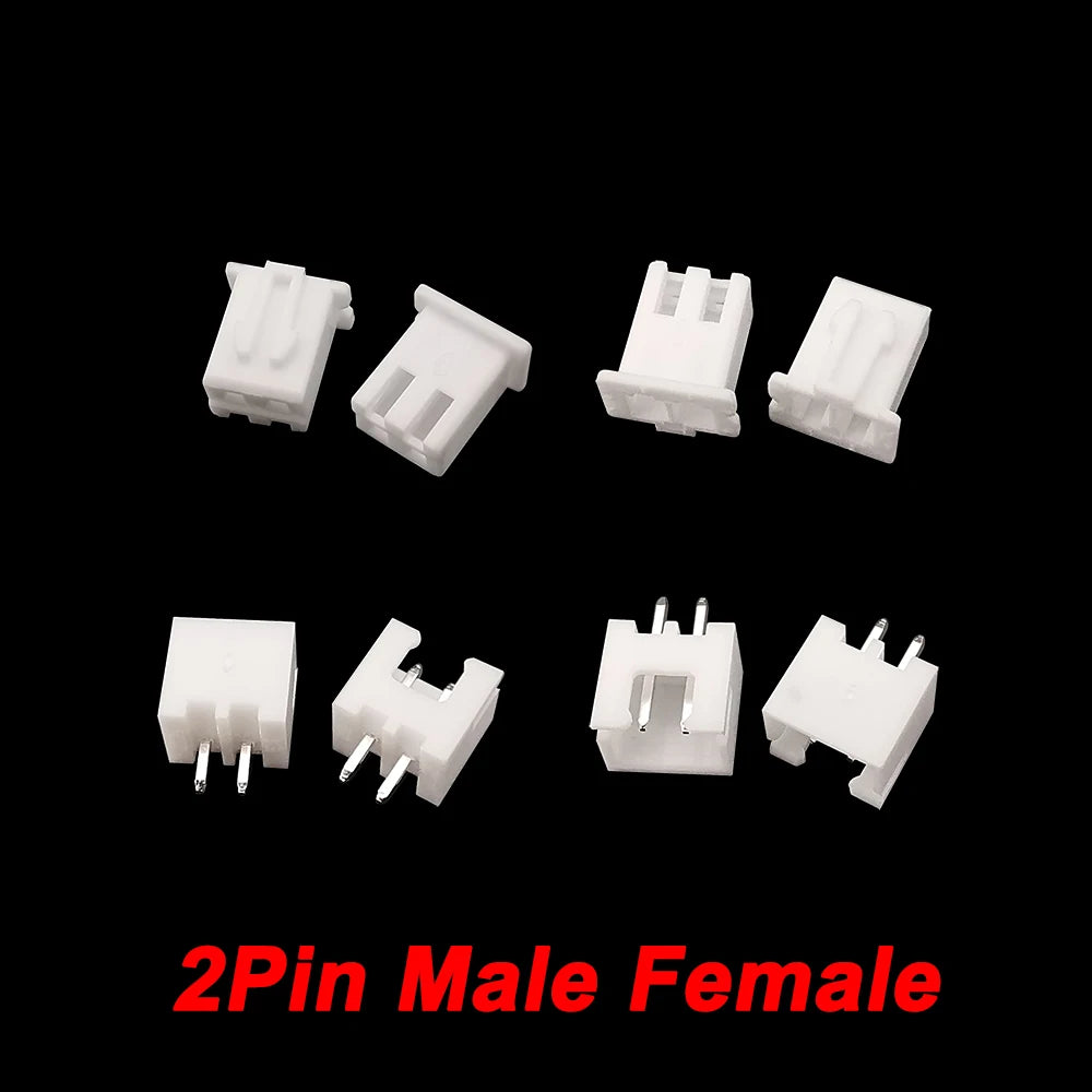 100Pairs(200Pcs) JST XH 2.54mm 2/3/4/5/6/7/8/9/10 Pin Male Plug + Female Socket Housing JST Wire Connectors Adaptor XH 2.54 2p