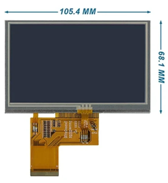 IPS 4.3 inch 40PIN HD TFT LCD Capacitive Screen (Touch/No Touch) 24Bit TTL-RGB Interface GT1151Q 6P I2C Interface 800*480