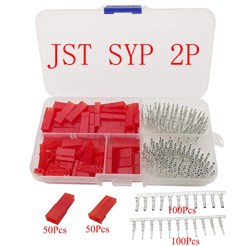JST 1.25/PH2.0/XH2.54/SM2.54/JST SYP 2P/VH3.96 Male Plug + Female Socket Plastic Housing Terminal Pin Header Wire Connector